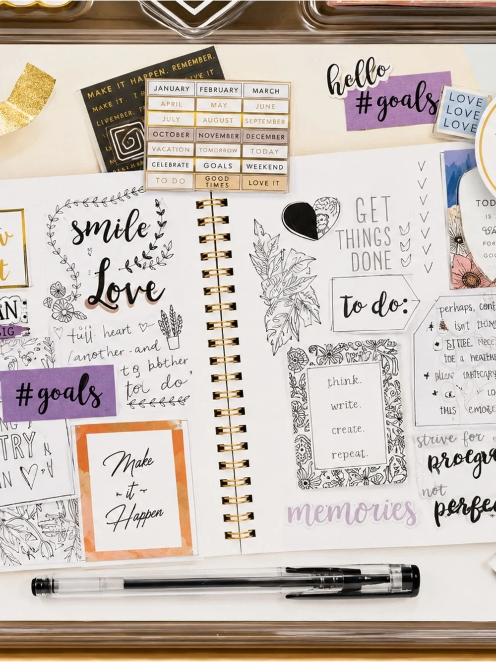 Creative You DIY Keepsake Memory Journal Kit 27 Piece 140 Page Scrapbook Gift